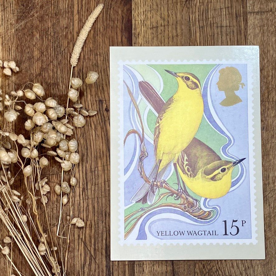 Vintage bird postcards with first day issue stamps ~ set of 4 | British birds by Michael Warren | 1980