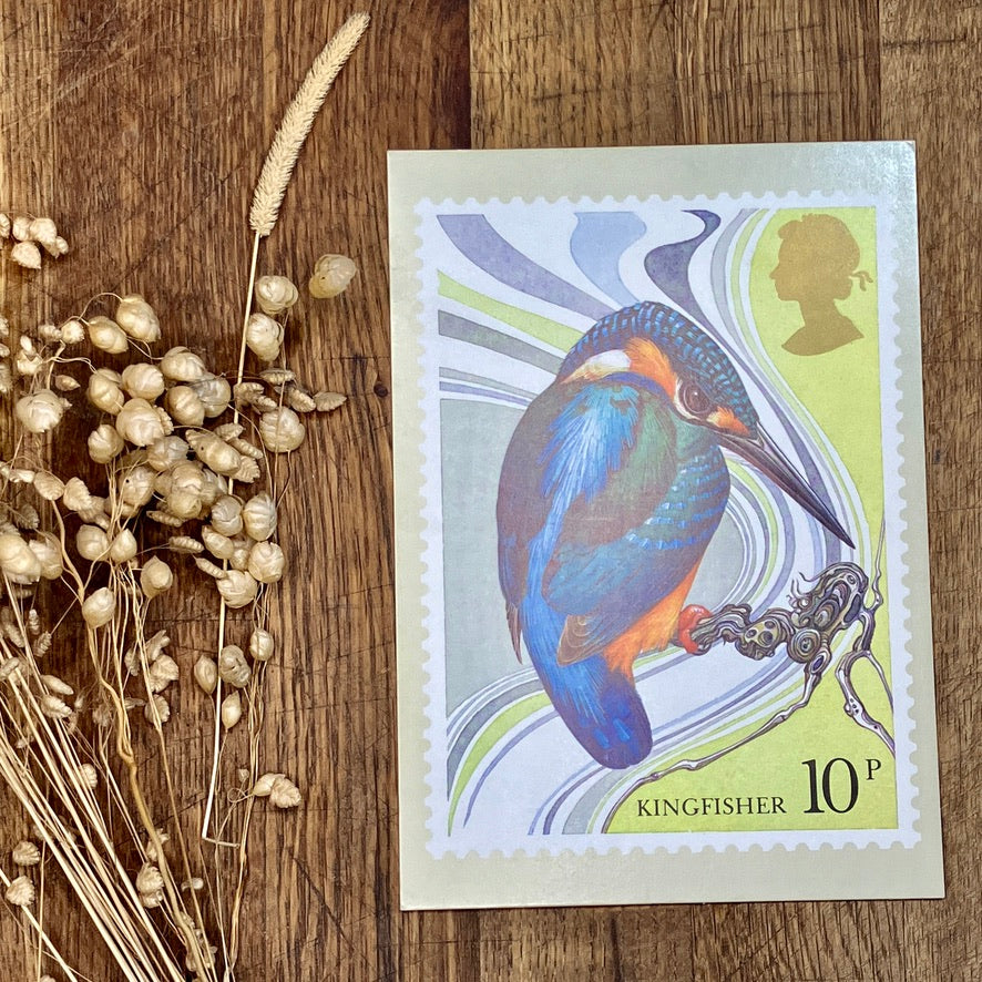 Vintage bird postcards with first day issue stamps ~ set of 4 | British birds by Michael Warren | 1980
