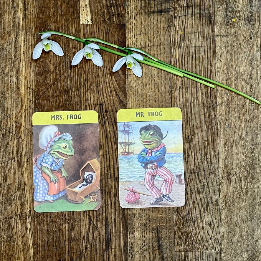 Mr Frog & Mrs Frog playing cards from the Woodland Happy Families card game