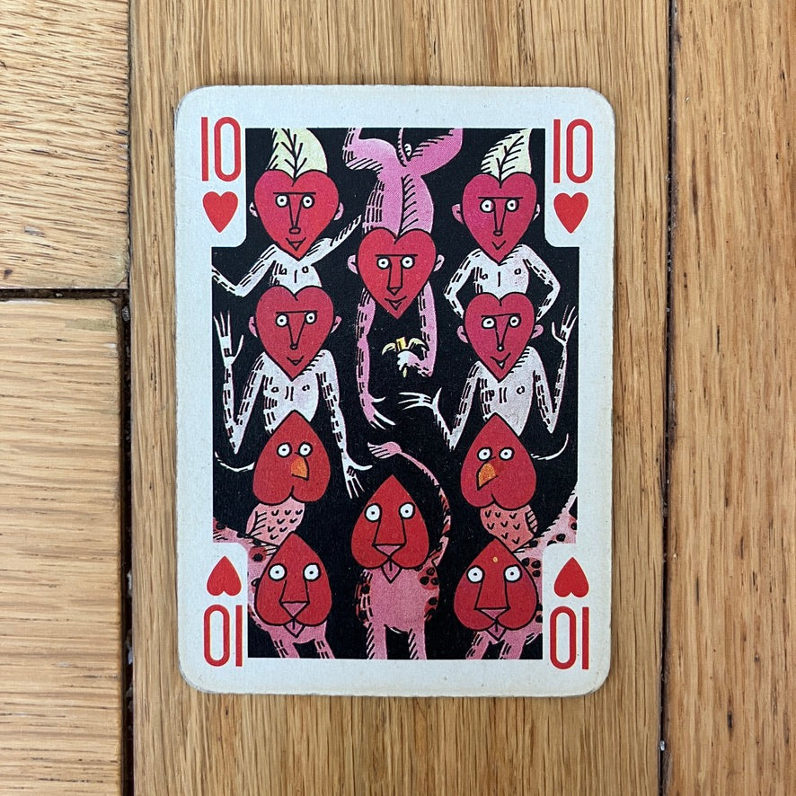 Art for the Earth single transformation playing card ~ heart suits